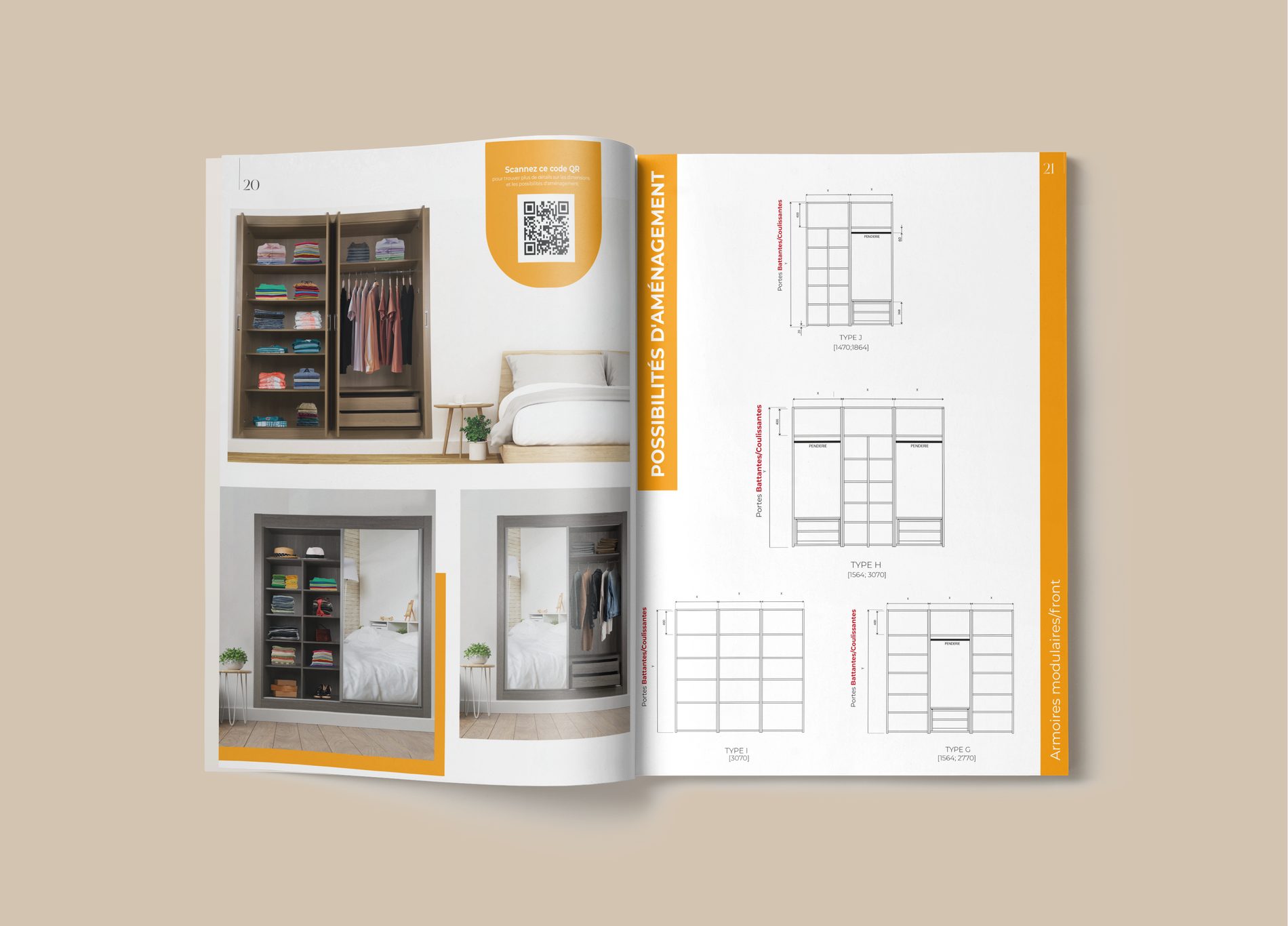 A catalogue spread showing a product family