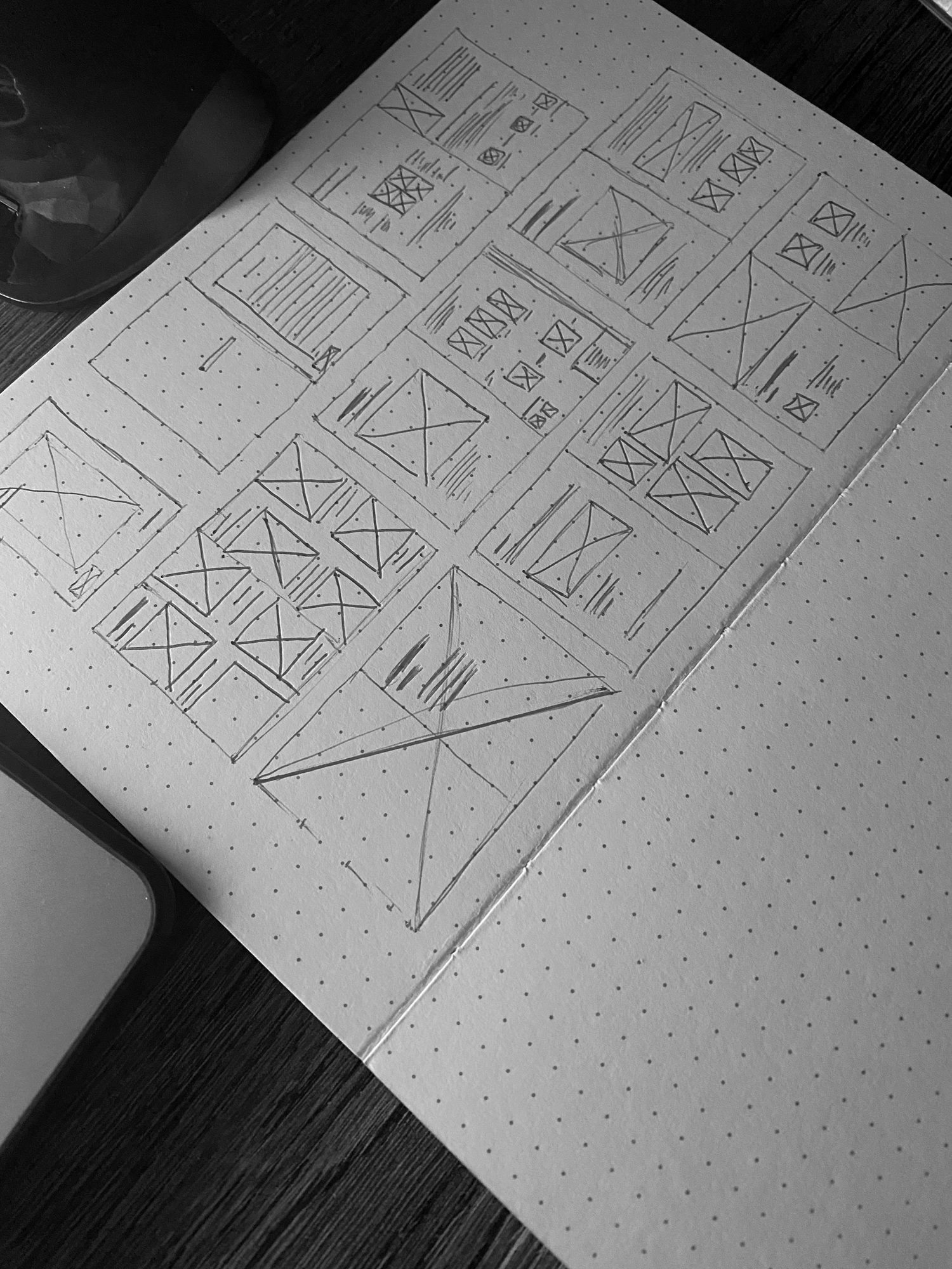 Hand-drawn running order for the catalogue